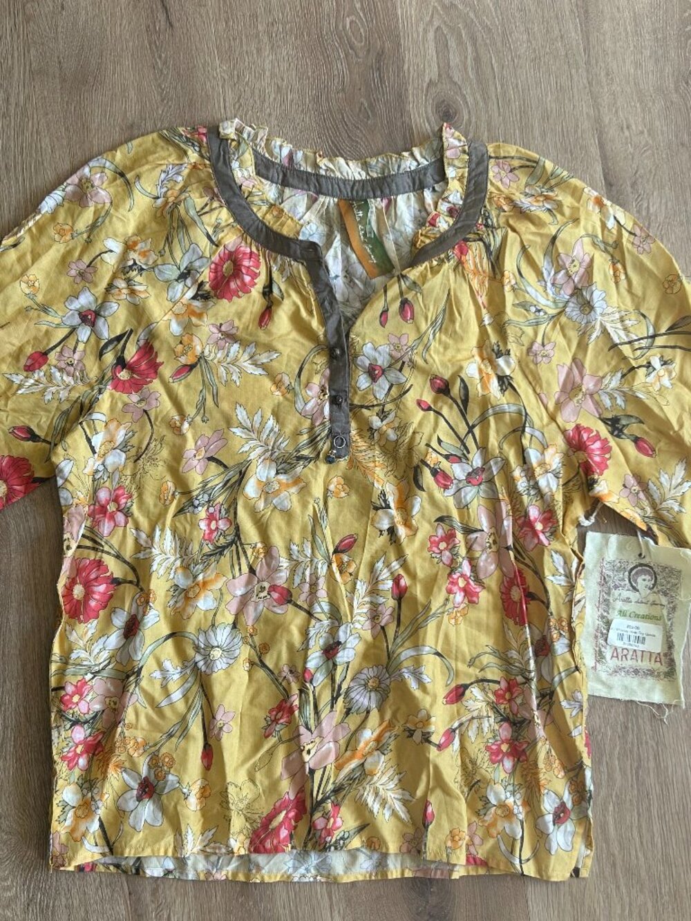 NWT Aratta Silent Journey Boho-Chic Blouse Women's Medium Anthropology Brand
